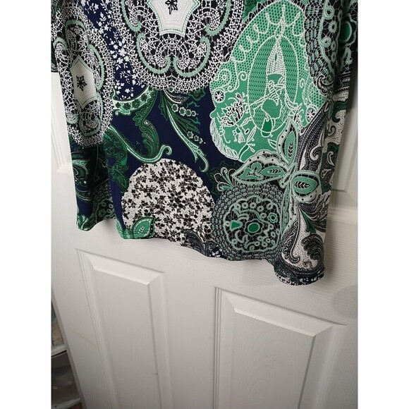 Emi & Joe Short Ruffle Sleeve V Neck Art To Wear Blouse. Size S - Picture 7 of 9